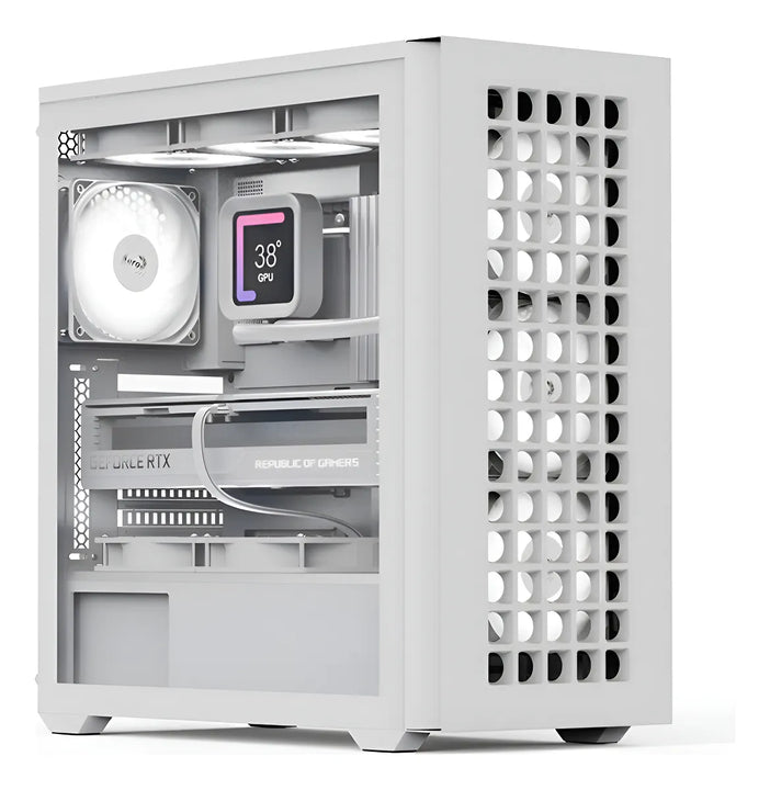 Chasis Gamer Atx Aerocool D502a-g-wt-v1 Blanco +4 Fan Rgb