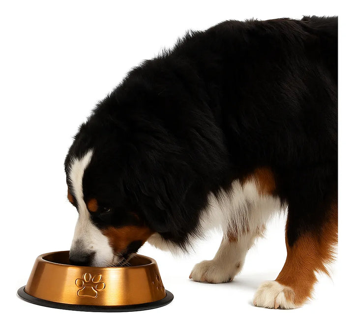 Plato Comedero Bronce Perro Grande Acero Inoxidable 21cm