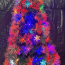 Arbol Fibra Optica Luz Calida Adorno Luz Color 180cm Verde Oscuro