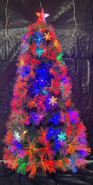 Arbol Fibra Optica Luz Calida Adorno Luz Color 180cm Verde Oscuro