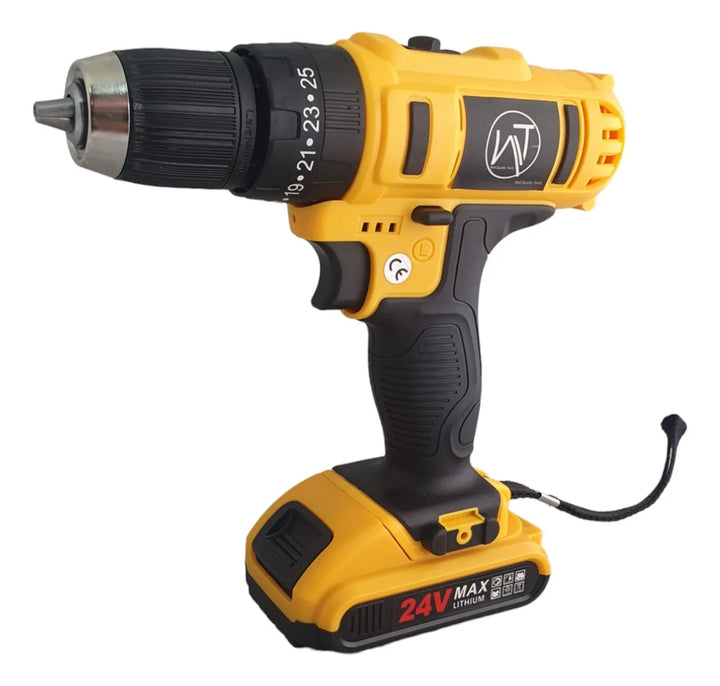 Taladro Percutor Inalambrico Wt Mandril 3/8 Color Amarillo Frecuencia 60Hz