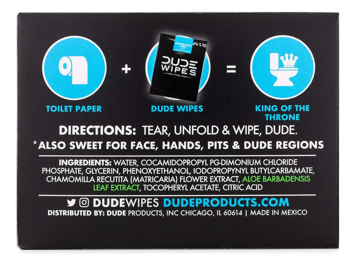 Dude Toallitas, Toallitas Humedas Individuales Desechables,