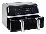 Freidora De Aire Inteligente 2 Puestos Independientes - 9ltr Negro