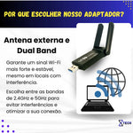 Adaptador Wifi Usb 5g Dual Band 1300mbps Com Antena