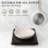 Sartén De Cerámica Antiadherente Blanca 20 Cm Para Inducción