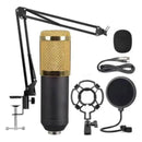 Kit Micrófono Condensador Profesional Con Tarjeta Sonido V8 Dorado