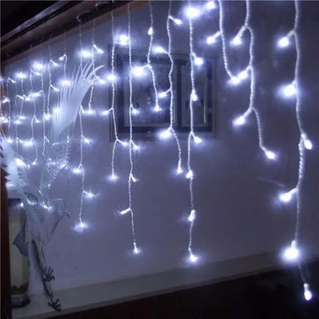 Luz Cortina O Cascada Instalación Luz Blanca 3 Metros Ancho