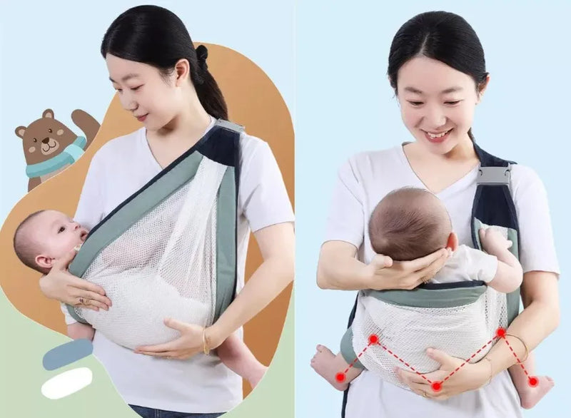 Mochila Porta Bebé Ligera Y Transpirable Verde Claro