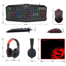 Kit de teclado y mouse gamer Redragon S101-BA Español de color negro