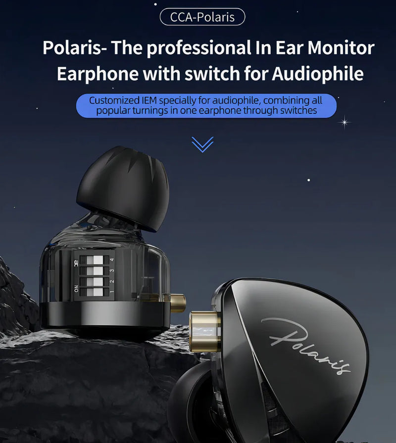 Audifonos in-ear Cca polaris color negro con micrófono