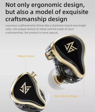 Audifonos Kz Zas Metal Alta Fidelidad sin microfono Cable De Lujo Color Negro
