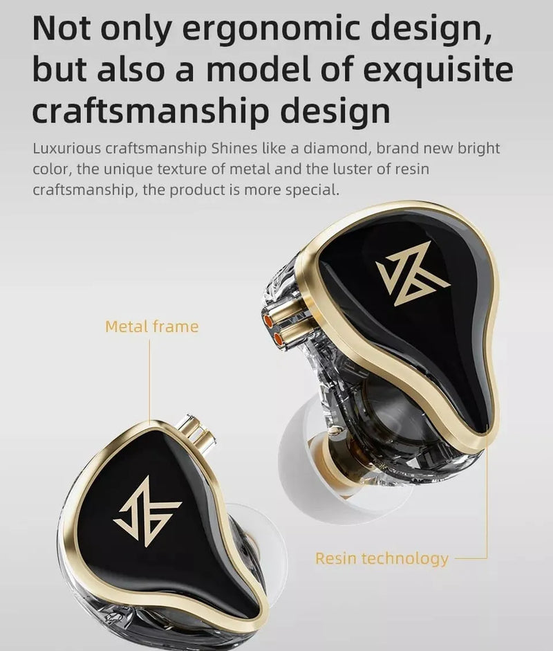 Audifonos Kz Zas Metal Alta Fidelidad sin microfono Cable De Lujo Color Negro
