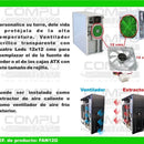 Zfan12g Ventilador Acrilico 4 Led Verde 12x12 Cms Computoys