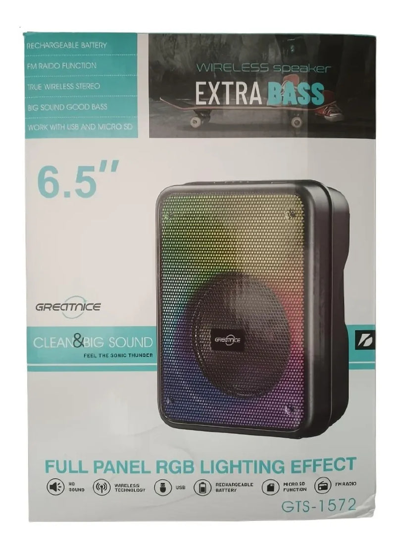 Parlante Torre Cabina Sonido Bluetooth Usb Tf Mic Recargable Negro