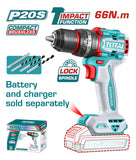 Taladro Percutor Atornillador 66nm Total 20v S/carbones Turquesa 50 Hz/ 60 Hz