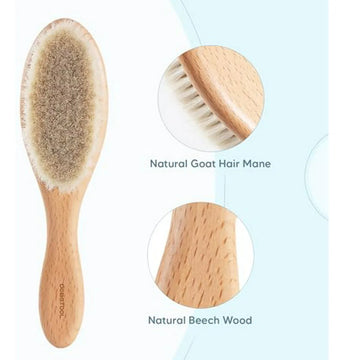 Set De Cepillo Y Peine De Madera Para Bebés - Suave Y Efecti