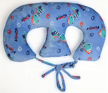 Cojín Gemelar De Lactancia Con Funda 100 Algodón Color Azul Dinosaurios