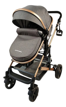 Coche Bebe Moisés Happy Baby Fj Color Gris