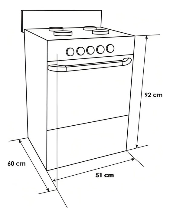 Estufa Con Horno Abba 4 Puestos Gas Propano Ag 101-5 Color Negro