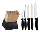 Cuchillos Tramontina Plenus en Acero Inoxidable y Polipropileno Negro 6 Piezas