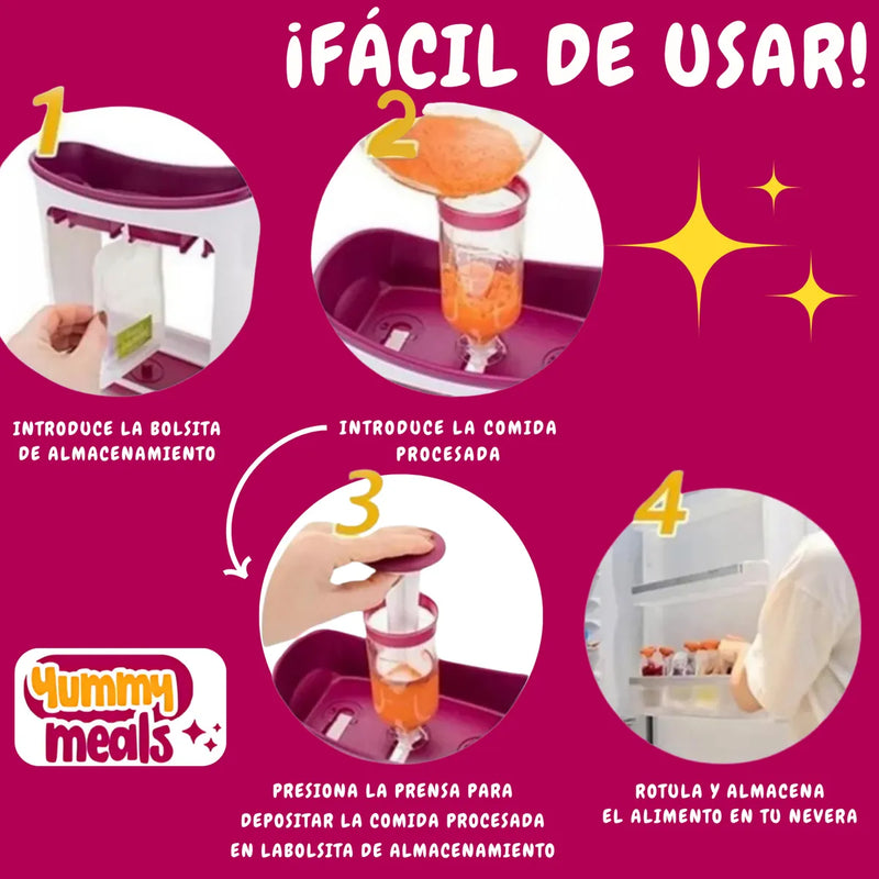 Dispensador De Alimentos Bebe Compota Papilla Squeeze Bolsas