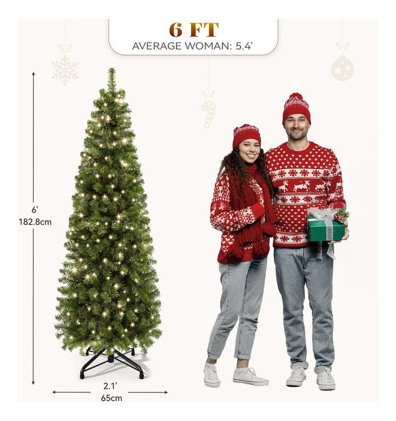 Yitahome Arbol De Navidad Artificial Preiluminado De 6 Pies