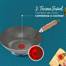 Wok Mas 24cm Tapa Vidrio A/a Imusa Talent 5861029272 Color Gris