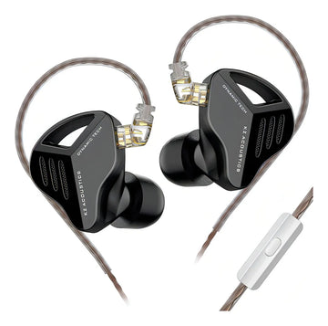 Auriculares HiFi Kz Zvx con micrófono, color negro, color claro, negro