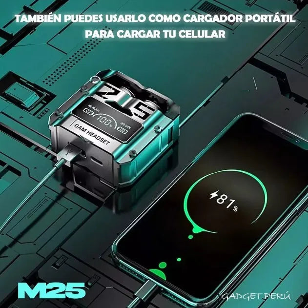 Auriculares Inalámbricos Para Juegos Bluetooth 5.3 M25 De Tw Plateado