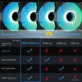 Chasis Gamer Sevenhero M-atx Con 3 Ventiladores Argb Negro