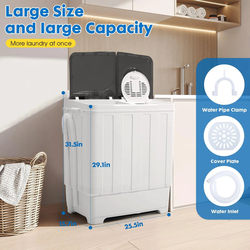 Lavadora Portátil Doble Tina 28 Libras Mini Máquina Lavander