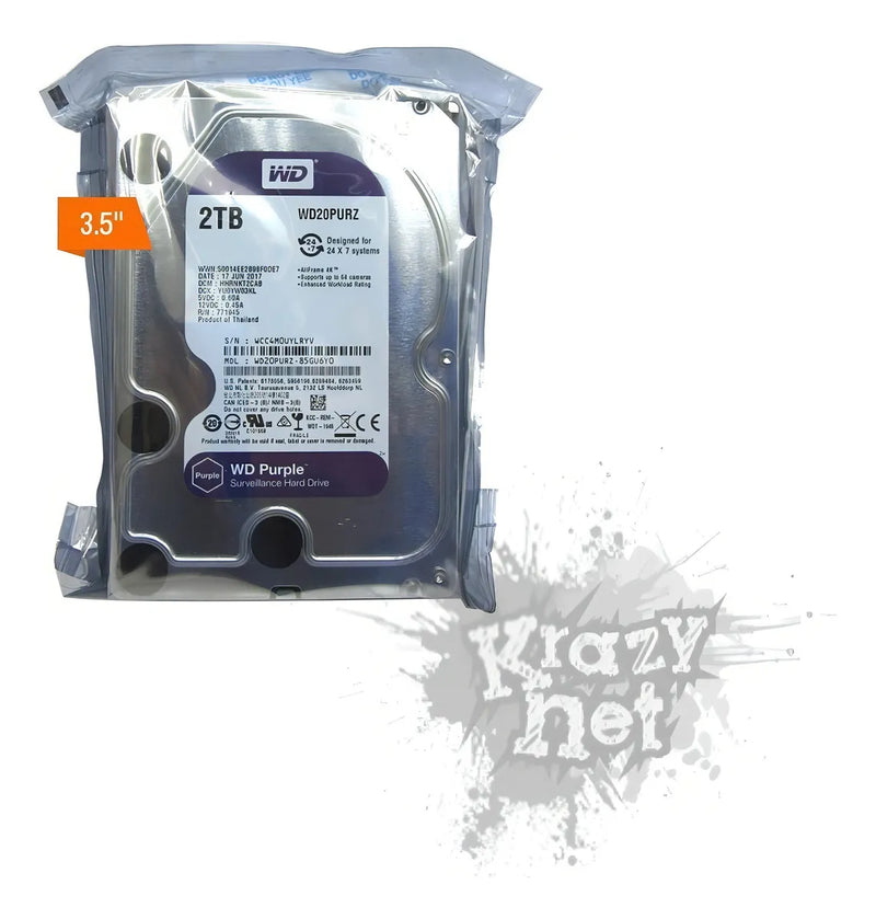 Disco duro interno Western Digital WD Purple WD20PURZ 2TB púrpura
