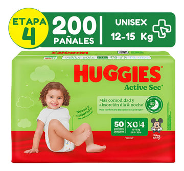Pañales Huggies Etapa 4 X 200 U. Pañales Etapa 4. Pañales Xg Etapa 4/xg Sin Género