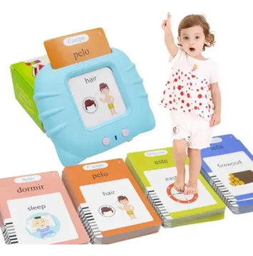 Lector Tarjetas Interactivas Inglés, Español 255 Tarjetas Azul,rosa