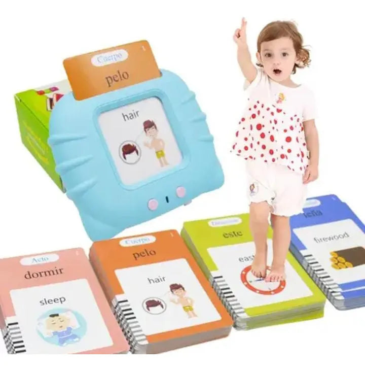 Lector Tarjetas Interactivas Inglés, Español 255 Tarjetas Azul,rosa