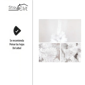 Árbol De Navidad Pino Navideño 1.90 M Grande Con Soporte Color Blanco