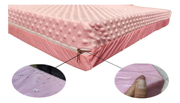 Cojín Colchoneta Cuna Corral De Bebés 90 X 60cm Plastificada Color Rosada Claro