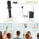 Sistema de micrófono UHF con doble cable Fifine K036, color negro