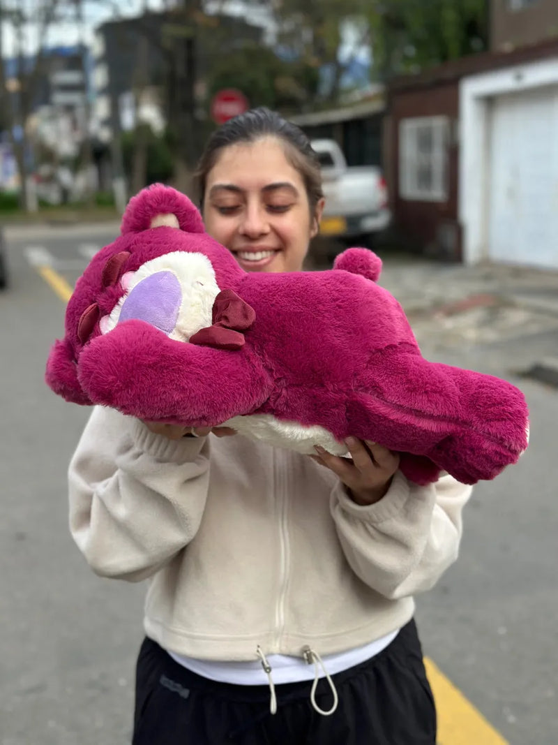 Peluche Oso Lotso Dormilón Acostado Grande 50cm Morado