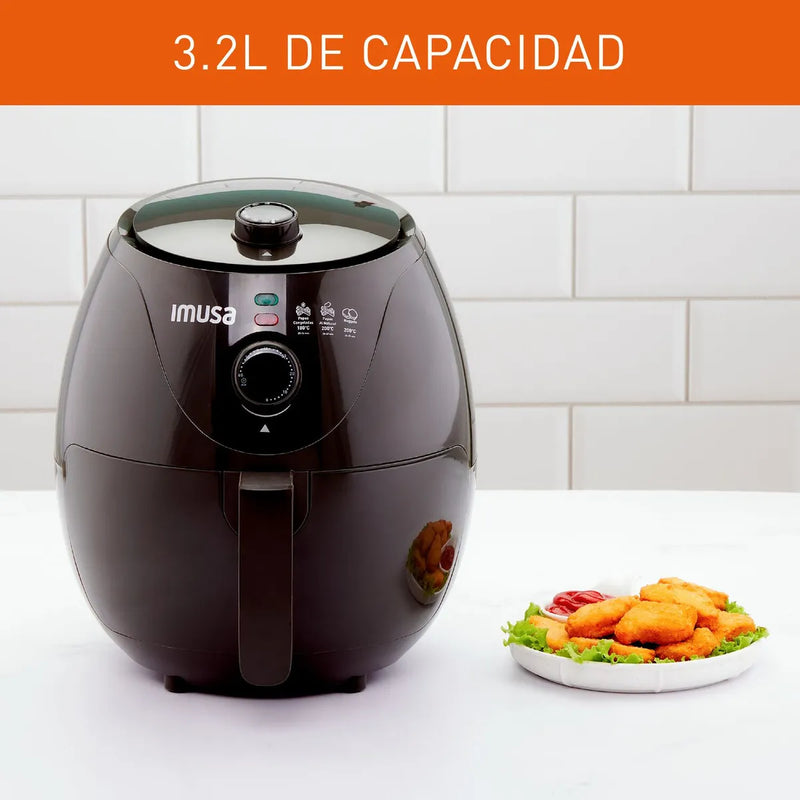 Freidora De Aire Imusa Air Fryer Esencial 3,2 Litros Gris