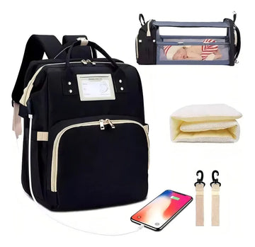 Mochila Bolso Maternal Bebé Cuna Gran Capacidad Impermeable Color Salmón