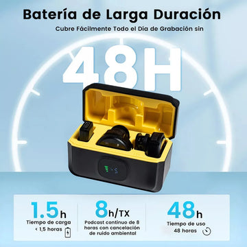 Micrófono Inalámbrico De Solapa Profesional Clip Magnético Para Celular Puerto Usb Tipo C Y Adaptador Para iPhone Lightning, Filtros Antipop, Usb Computadora, Reducción Del Ruido, Estuche De Carga