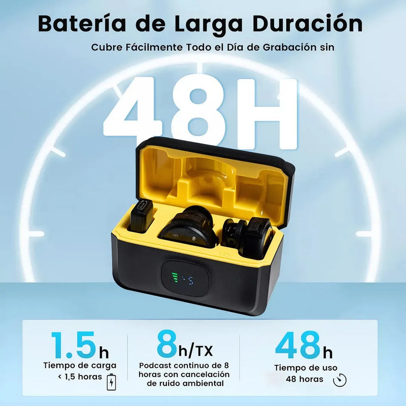 Micrófono Inalámbrico De Solapa Profesional Clip Magnético Para Celular Puerto Usb Tipo C Y Adaptador Para iPhone Lightning, Filtros Antipop, Usb Computadora, Reducción Del Ruido, Estuche De Carga
