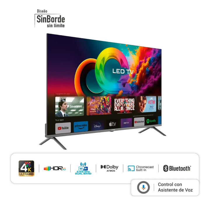 Combo Televisor 50 Pulgadas Qled Google + Barra De Sonido