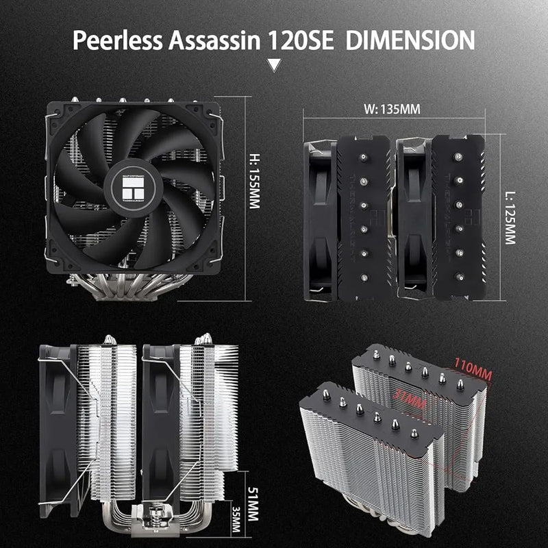 Enfriador De Aire De Cpu Thermalright Peerless Assassin 120 Pa120 Se