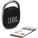 Parlante JBL Clip 4 portátil con bluetooth waterproof negra