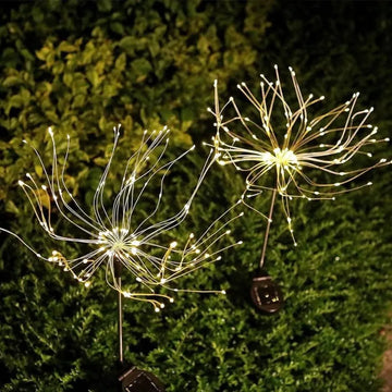 Luces Led Erizo De Panel Solar Micro Leds Adorno Navideño Amarillo