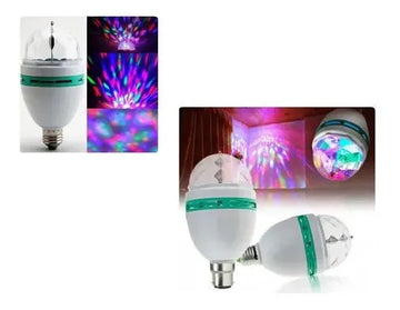 Bombillo Rotativo De Colores Bola Navideña Giratoria Luces