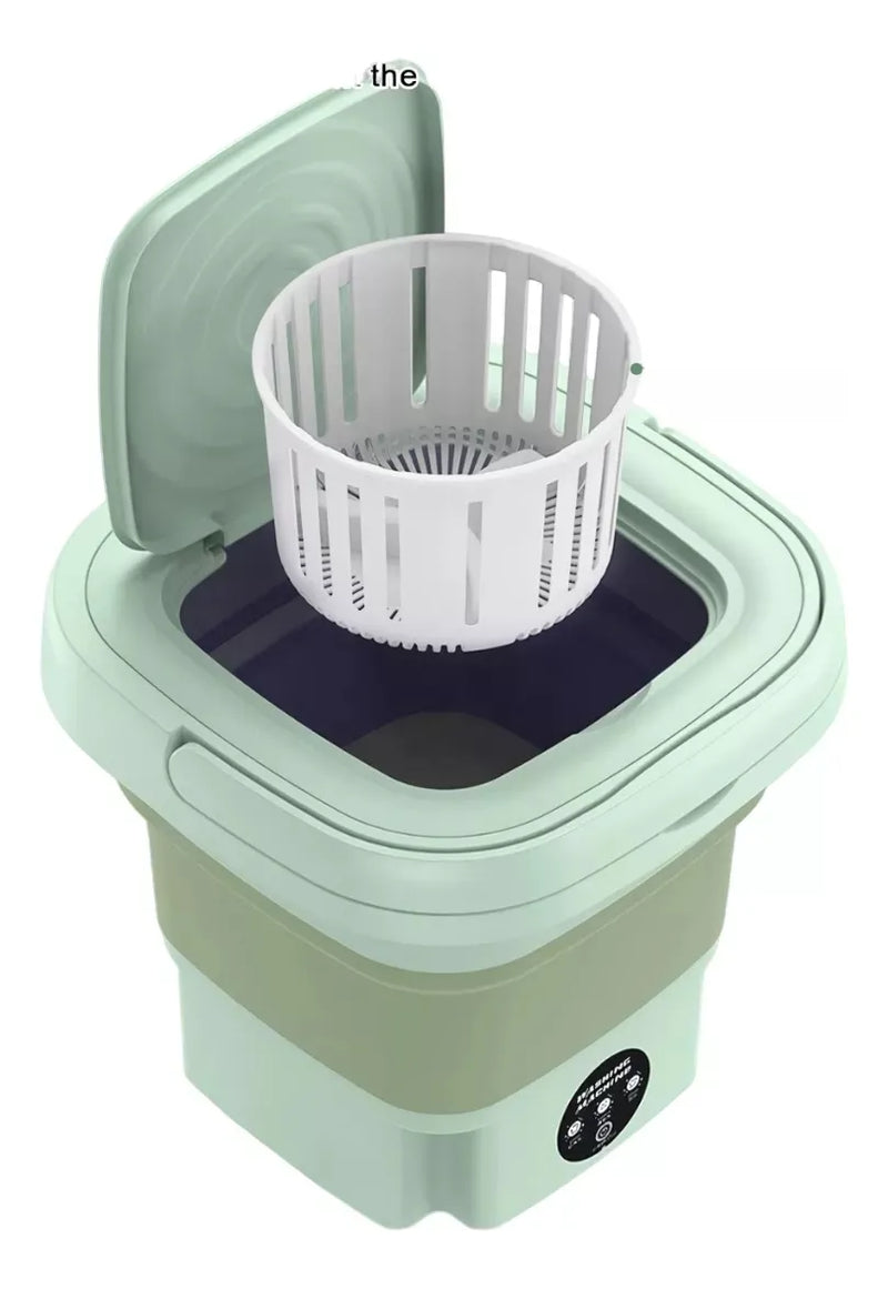 Lavadora Mini Portátil Balde Plegable Limpieza Ropa Pequeña Diseño 1