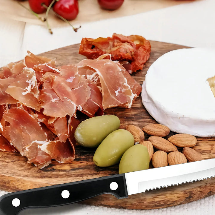 Dearithe Juego De 12 Cuchillos Serrados Para Carne Con Tripl